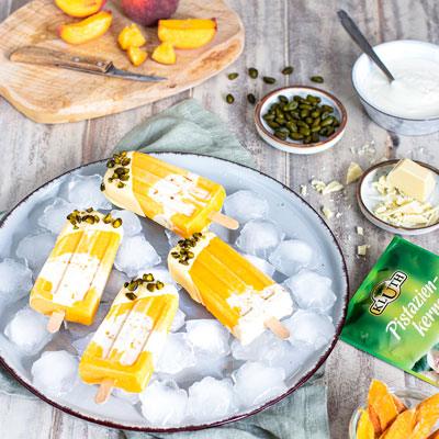 Bild Pfirsich-Skyr-Eis am Stiel mit Mango